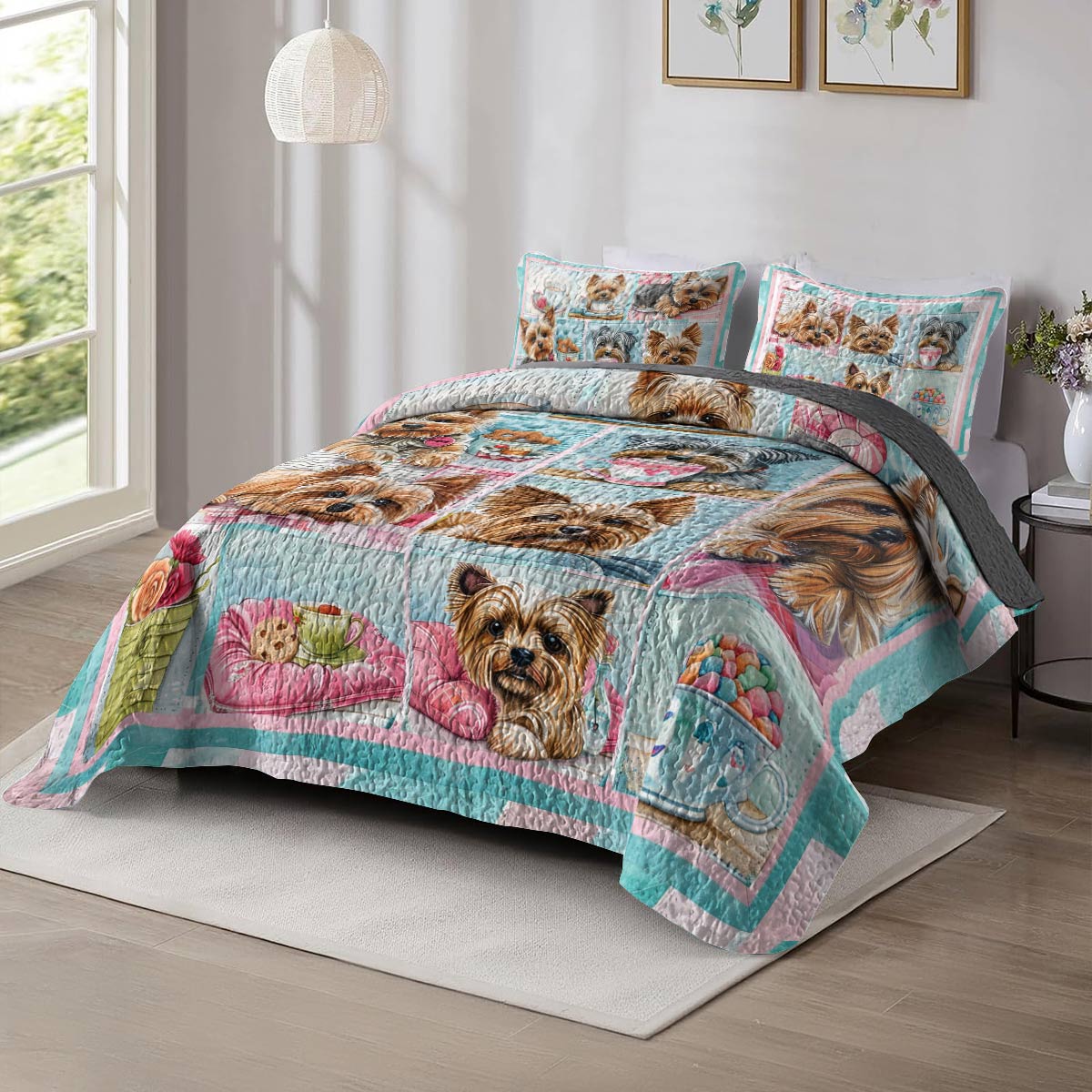 Shineful All Season Quilt 3-Piece Set Furry Friends Ver2