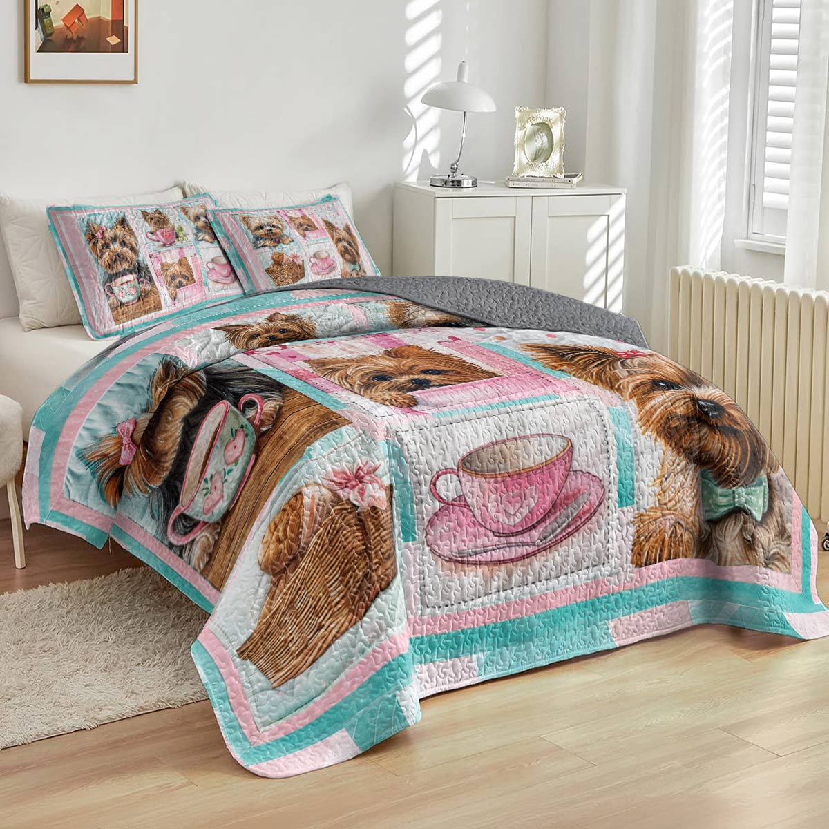 Shineful All Season Quilt 3-Piece Set Furry Friends Ver1