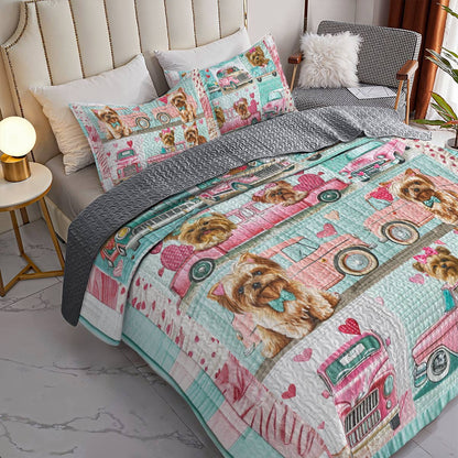 Shineful All Season Quilt 3-Piece Set Yorkie Joyride Ver2