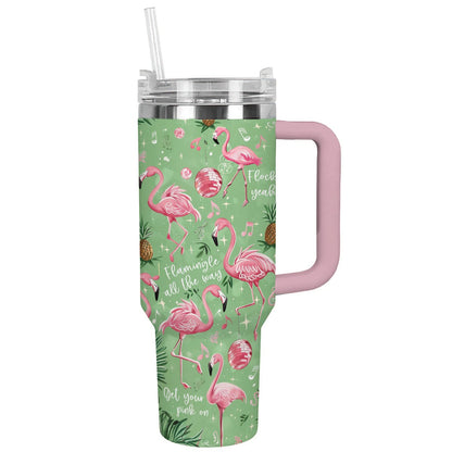 Strahlender Tumbler Disco Dancing Flamingo