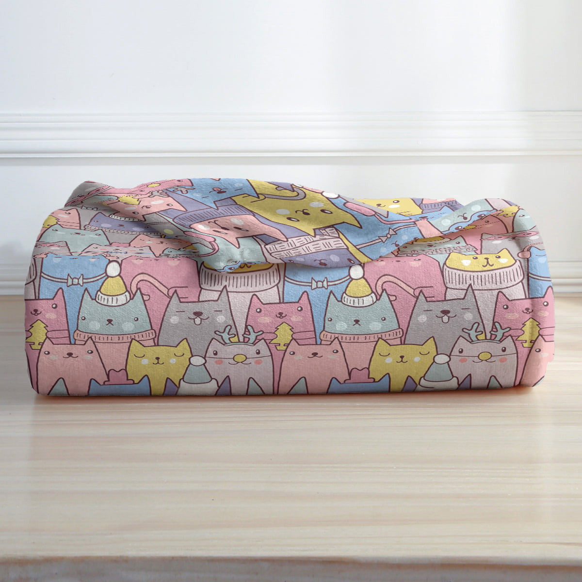 Cat Fabric Pajabear® Fleece Blanket Colorful Nl09