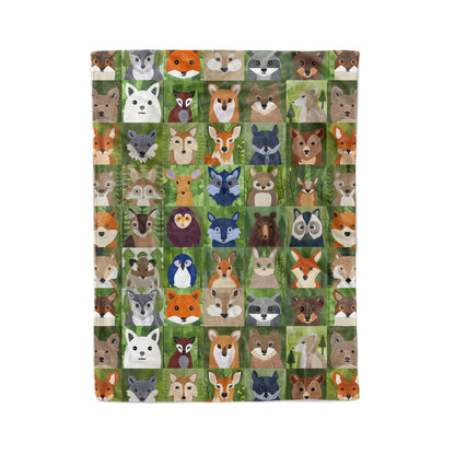 Animal Fabric Pajabear® Fleece Blanket Nl09 Large - 60X80In / White