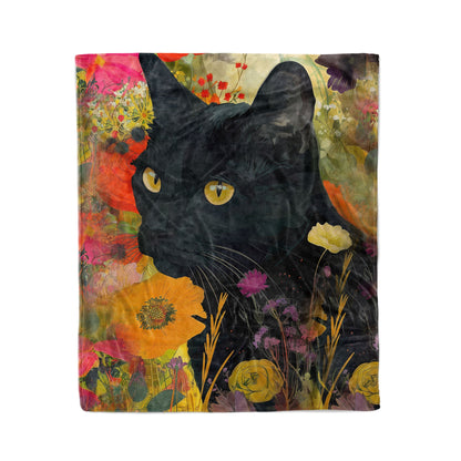 Cat Fabric Pajabear® Fleece Blanket In Garden Nl09 Medium - 50X60In / White